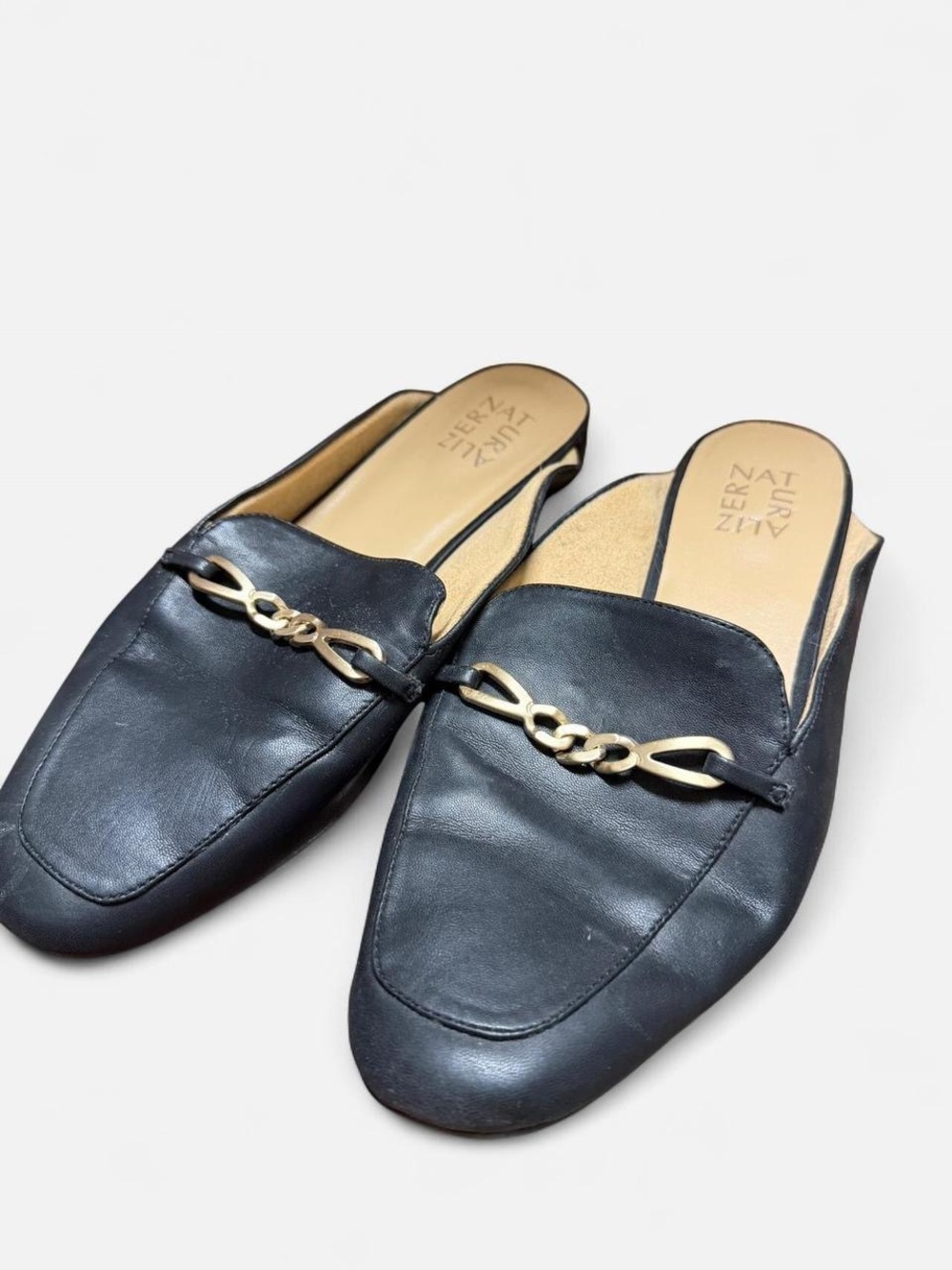 Naturalizer 8.5 Wide Black Slip On Mules Shoes Kayden Horsebit